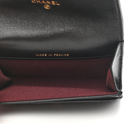 Chanel Lambskin Quilted Flap Card Holder Wallet Black 5 of 8