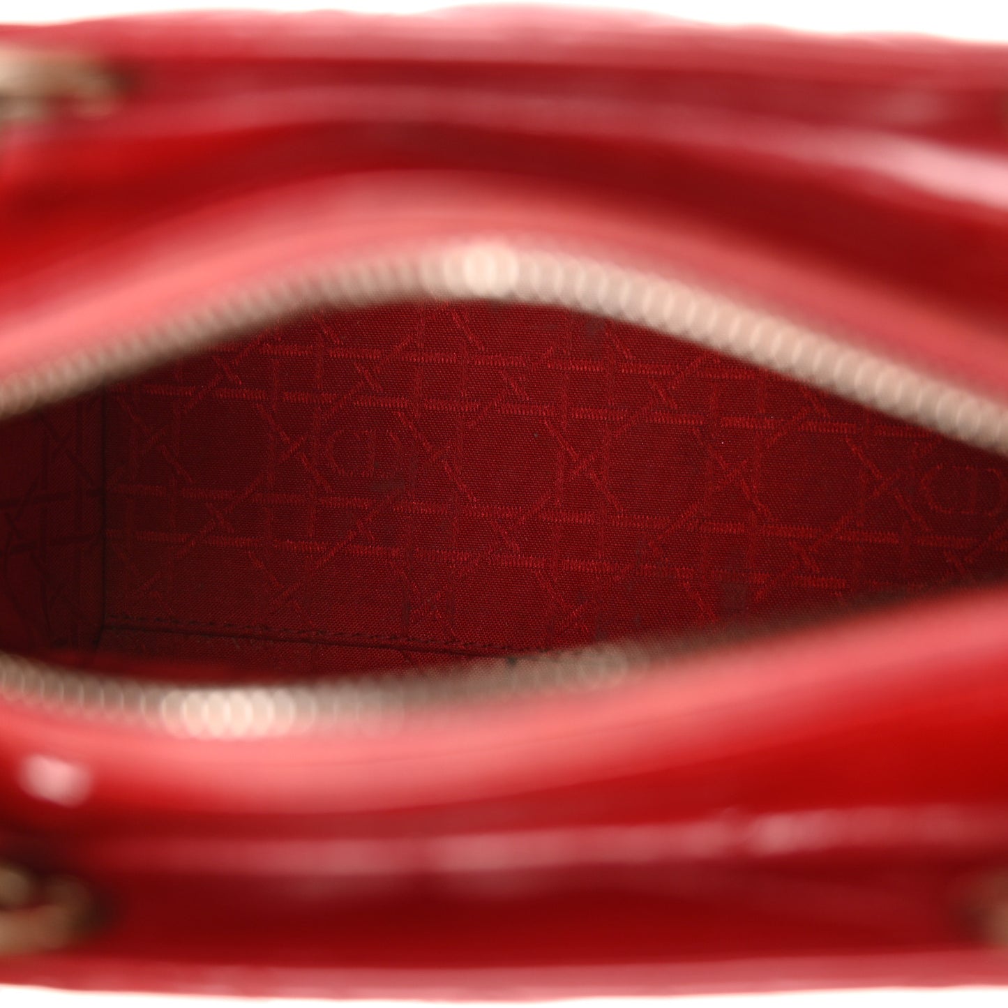 Patent Cannage Medium Lady Dior Red