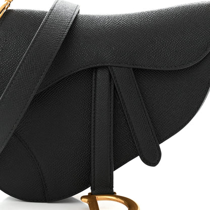 Christian Dior Grained Calfskin Mini Saddle Bag With Strap Black 8 of 10