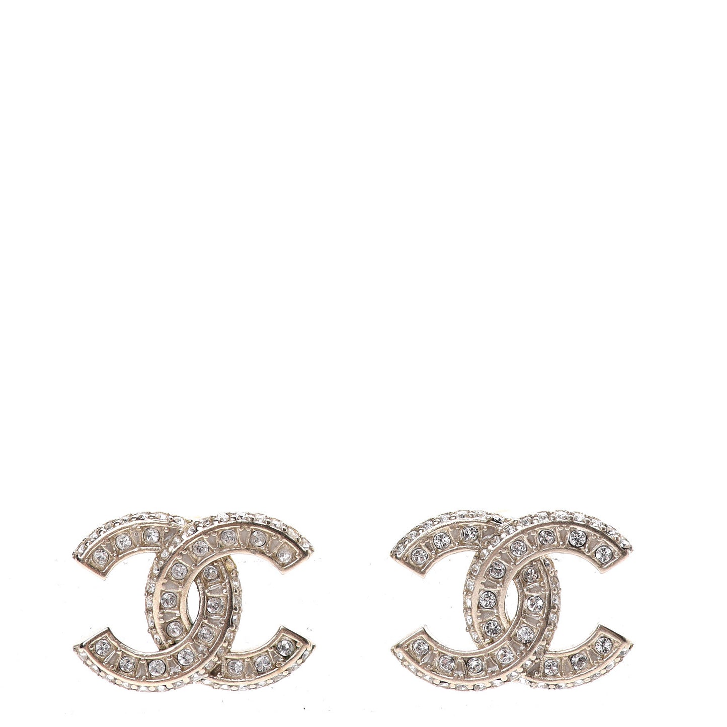 Crystal Timeless CC Earrings Light Gold