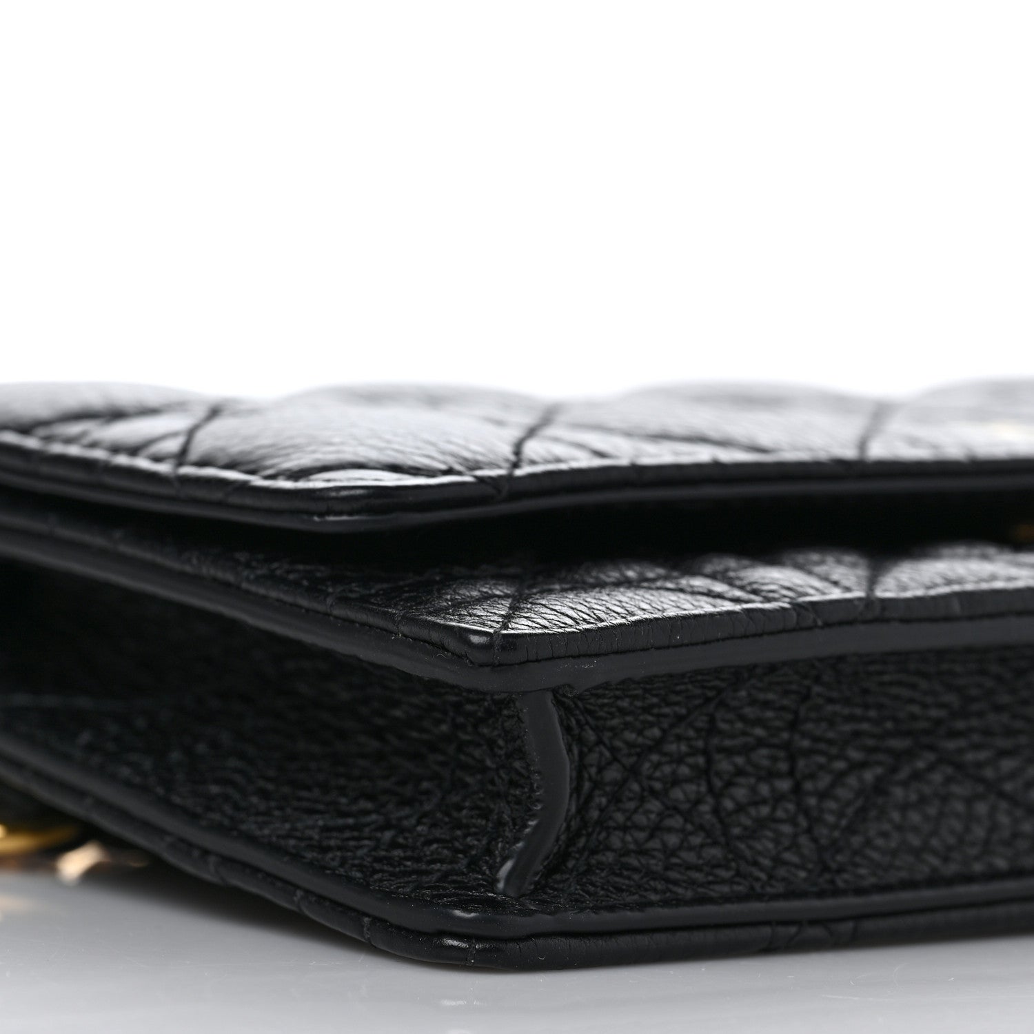 Christian Dior Supple Calfskin Cannage Caro Belt Pouch with Chain Black 8 of 10