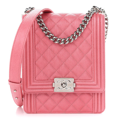 Chanel Caviar Quilted North South Boy Flap Pink 1 of 8