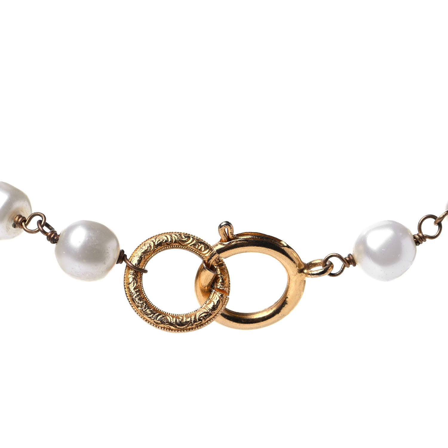 Chanel Pearl CC Medallion Long Necklace Gold 3 of 4
