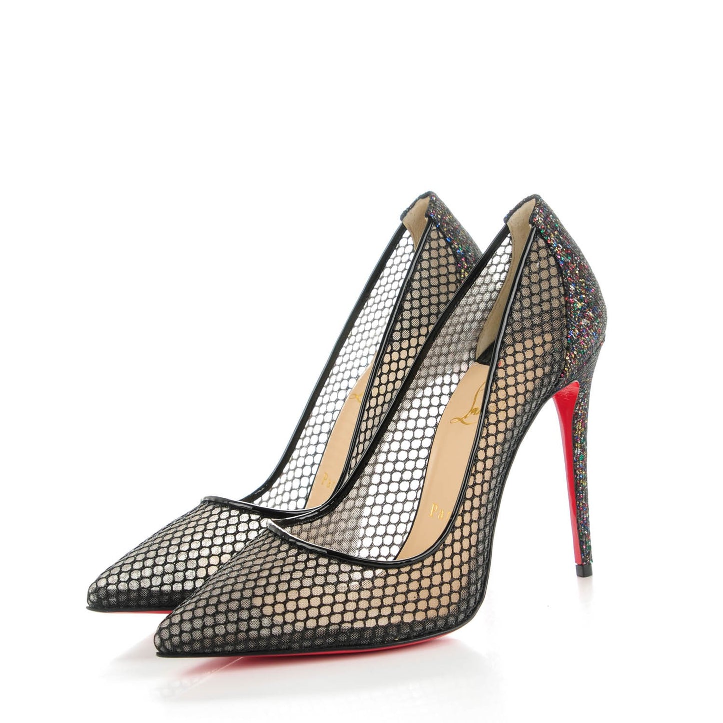 Fishnet Glitter Follies Lace 100 Pumps 37 Black