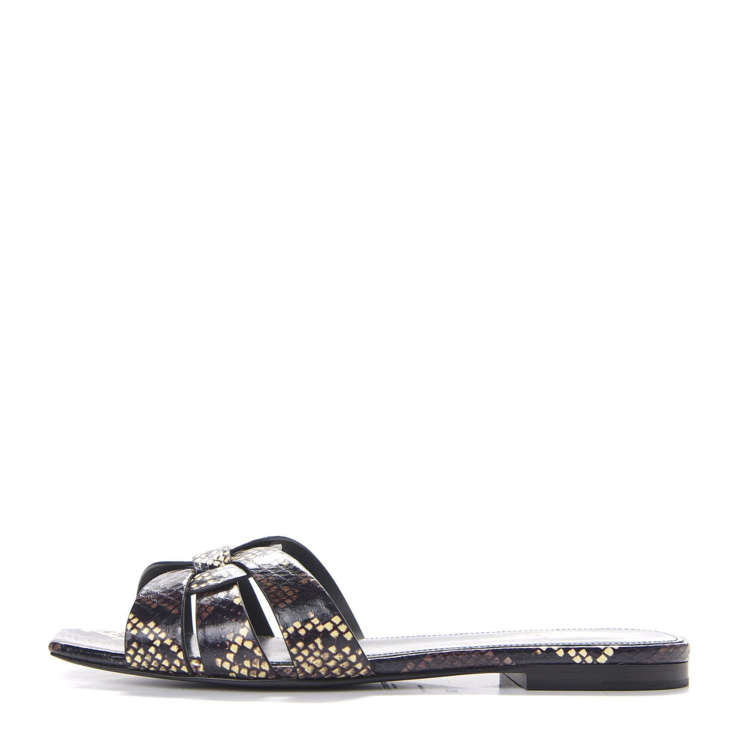 Saint Laurent Snakeskin Tribute 05 Slide Sandals 37.5 Oro 1 of 8