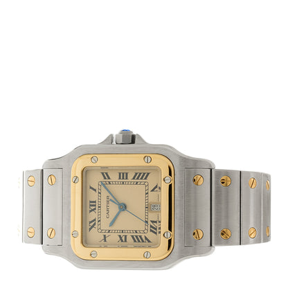 Cartier Stainless Steel 18K Yellow Gold 29mm Santos De Cartier Galbee Quartz Watch 2 of 4