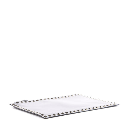 Valentino Garavani Vitello Large Rockstud Zip Pouch Grey 4 of 7