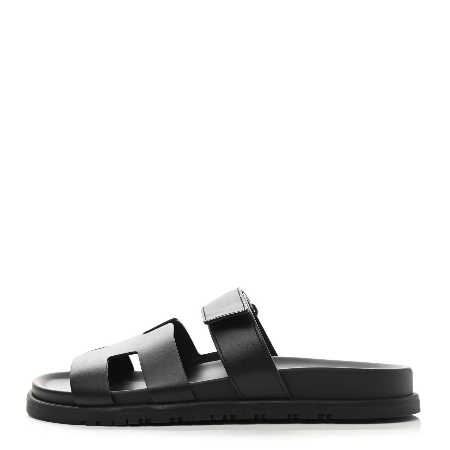 Hermes Calfskin Womens Chypre Sandals 39 Black 1 of 10