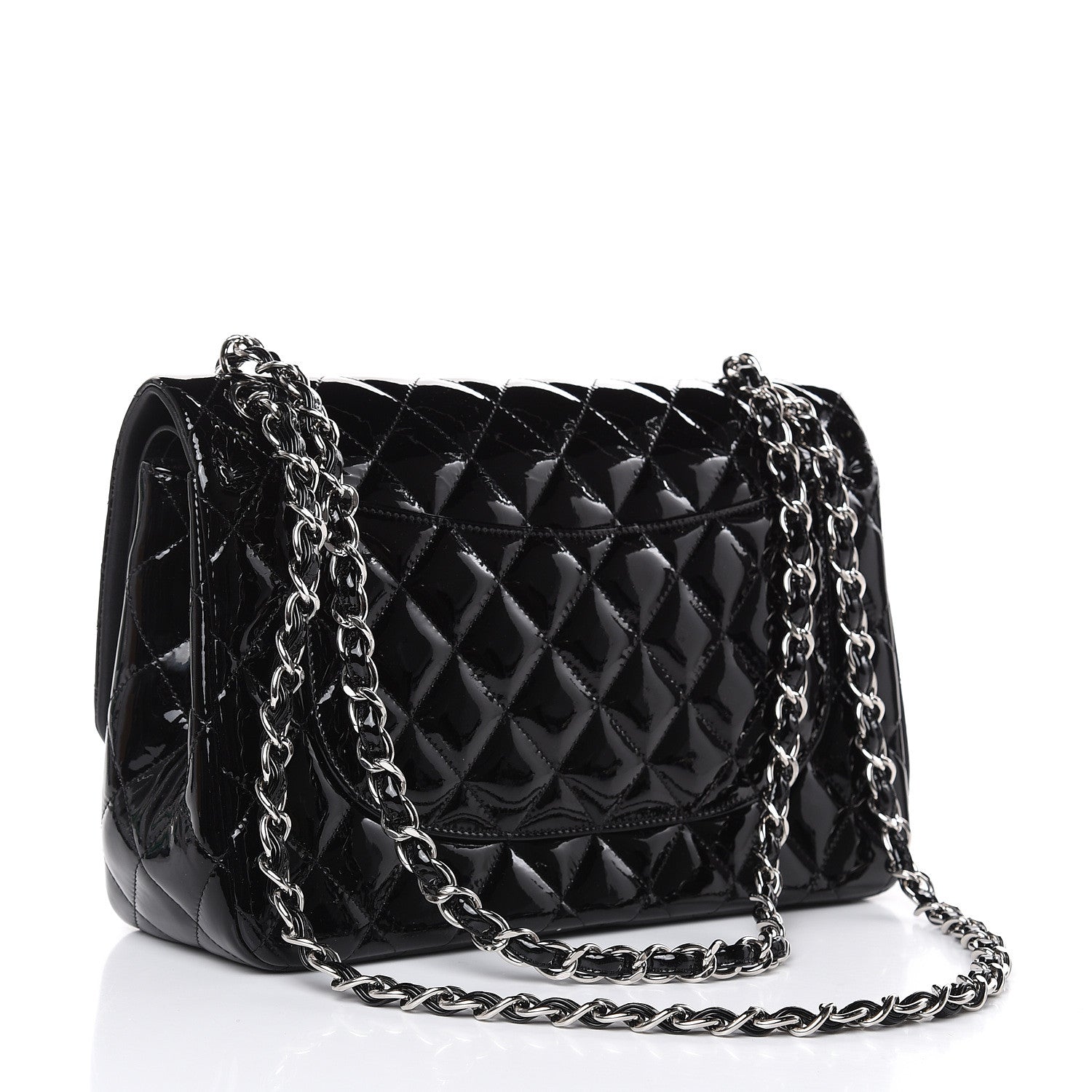 Chanel Patent Quilted Jumbo Double Flap Black 3 of 17