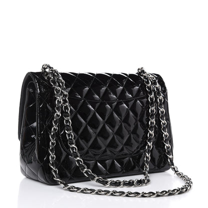 Chanel Patent Quilted Jumbo Double Flap Black 3 of 17