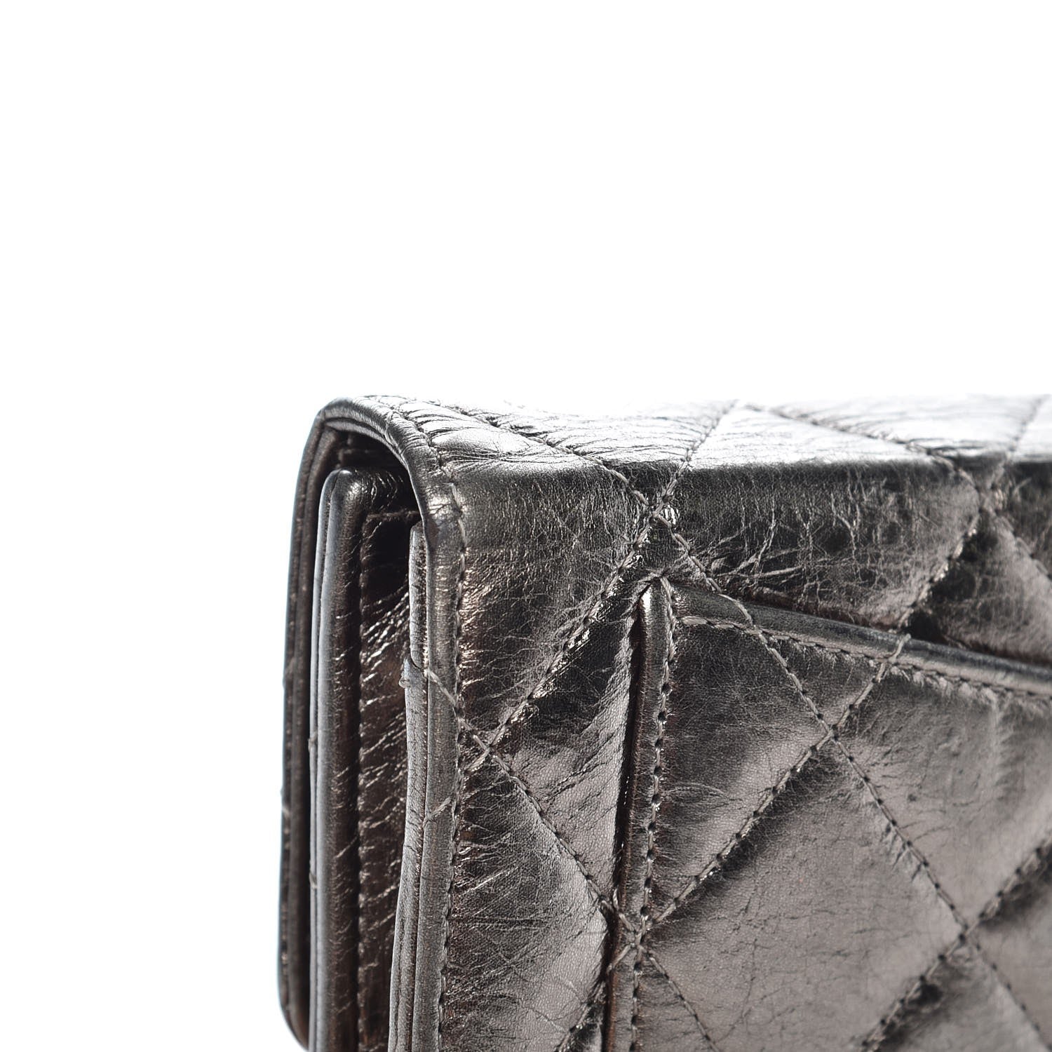 Chanel Metallic Aged Calfskin Quilted Reissue Long Flap Wallet Silver 13 of 13
