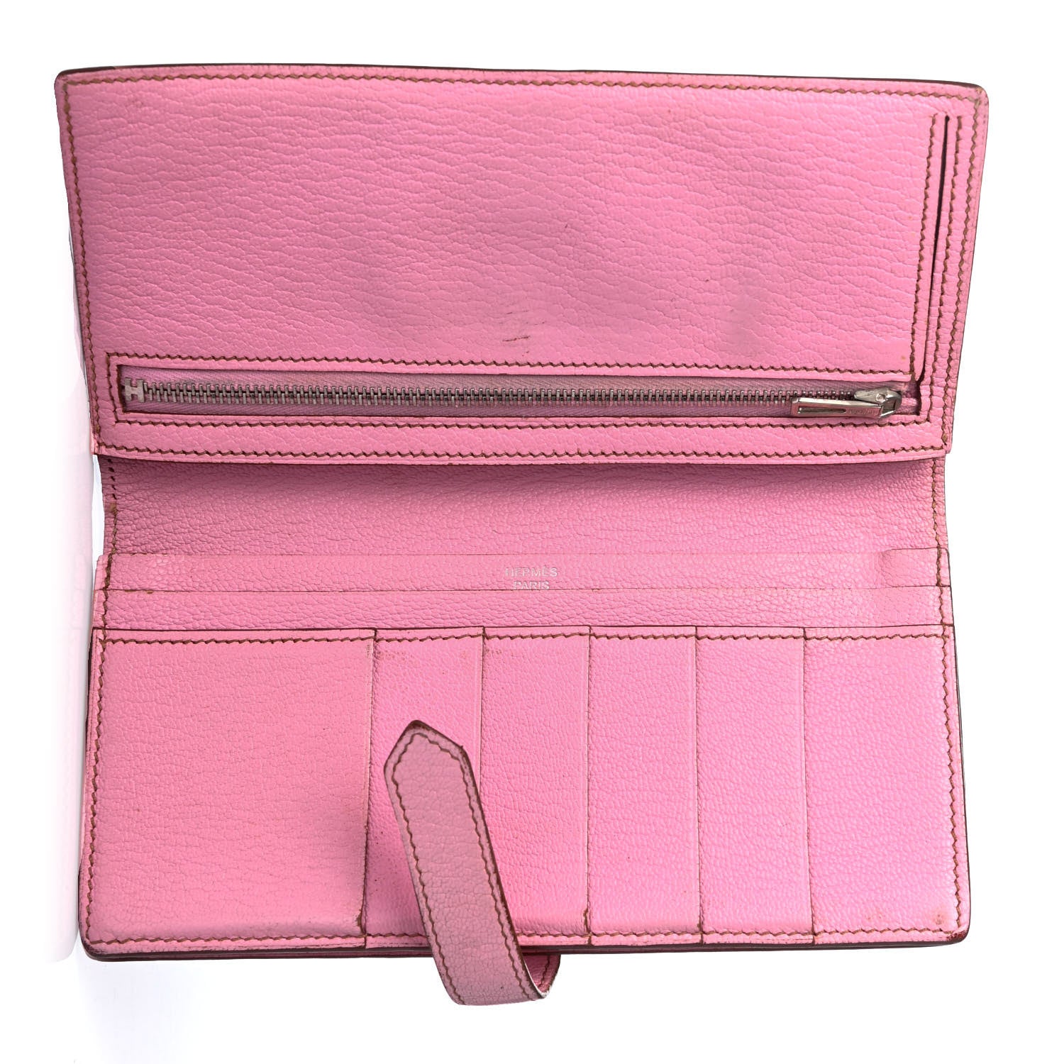 Hermes Chevre Mysore Bearn Gusset Wallet 5P Pink 4 of 4