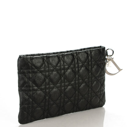 Christian Dior Coated Canvas Cannage Panarea Clutch Black 3 of 7