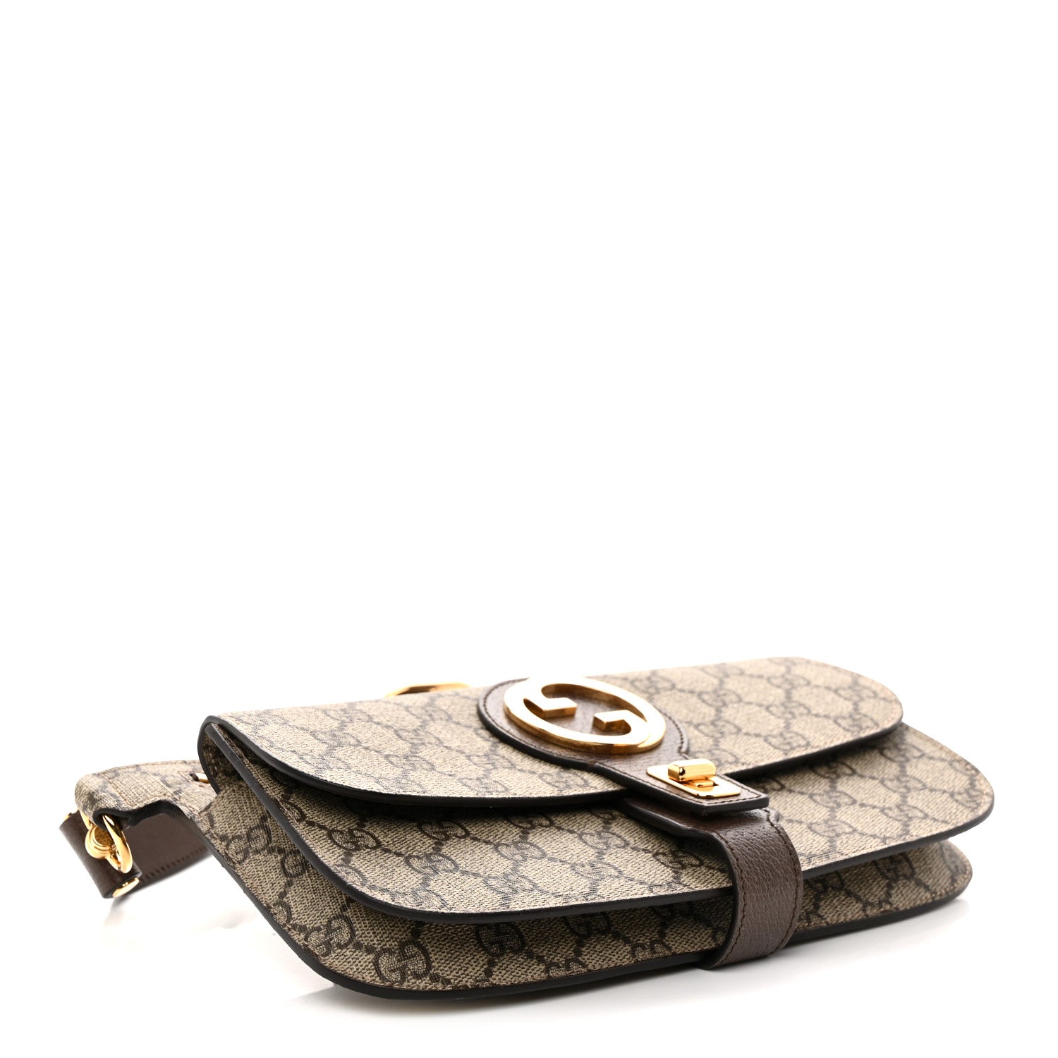 Gucci GG Supreme Monogram Textured Dollar Calfskin Blondie Belt Bag Beige Ebony New Acero 4 of 10