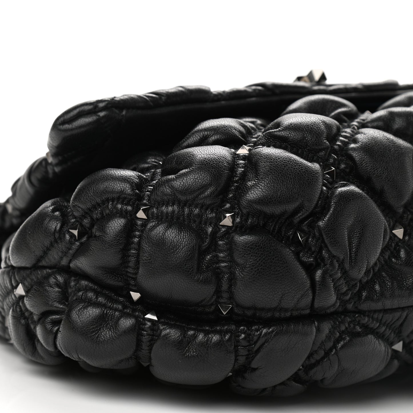 Nappa Medium Spikeme Shoulder Bag Black