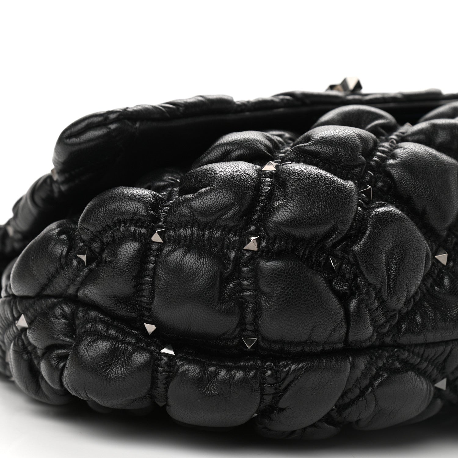 Valentino Garavani Nappa Medium Spikeme Shoulder Bag Black 7 of 9