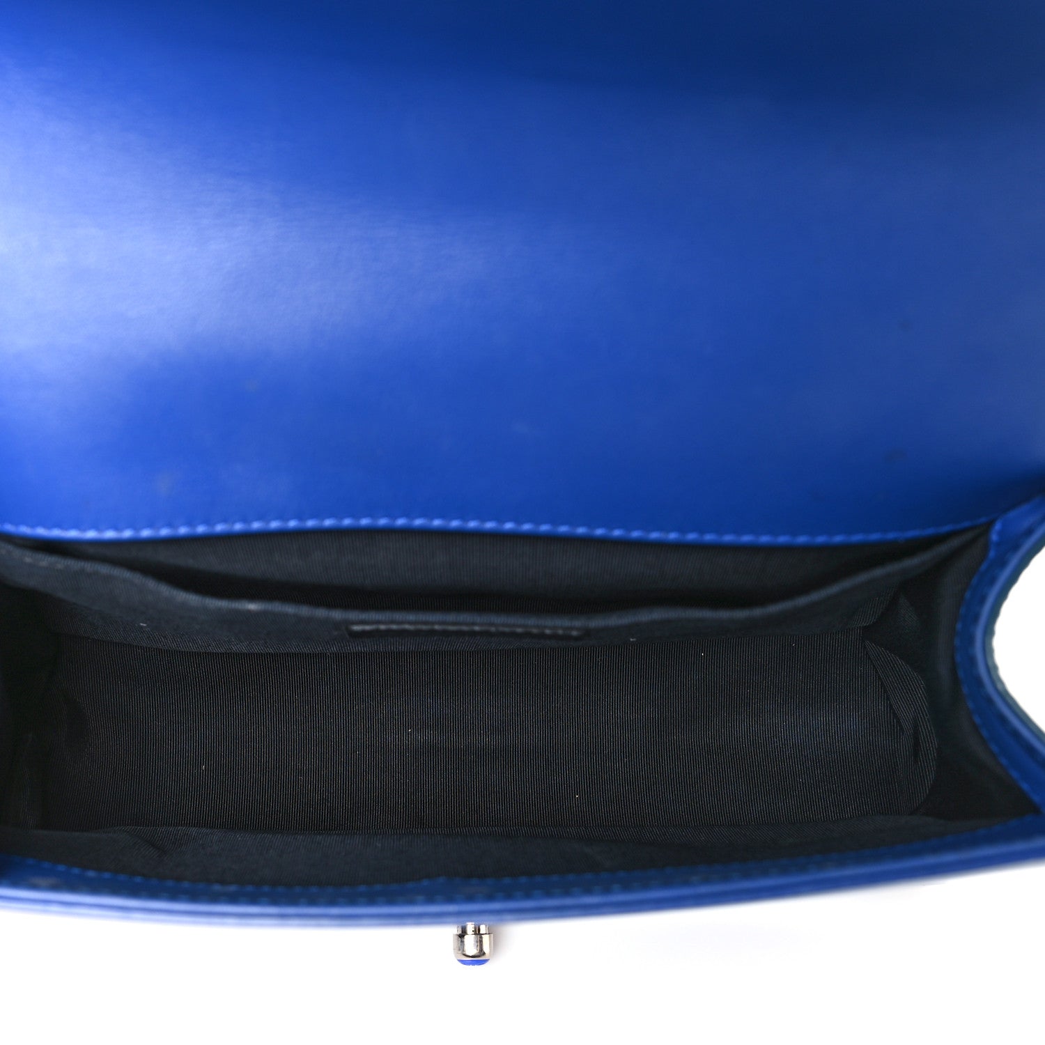 Chanel Patent Calfskin Quilted Medium Plexiglass Boy Flap Blue 5 of 9
