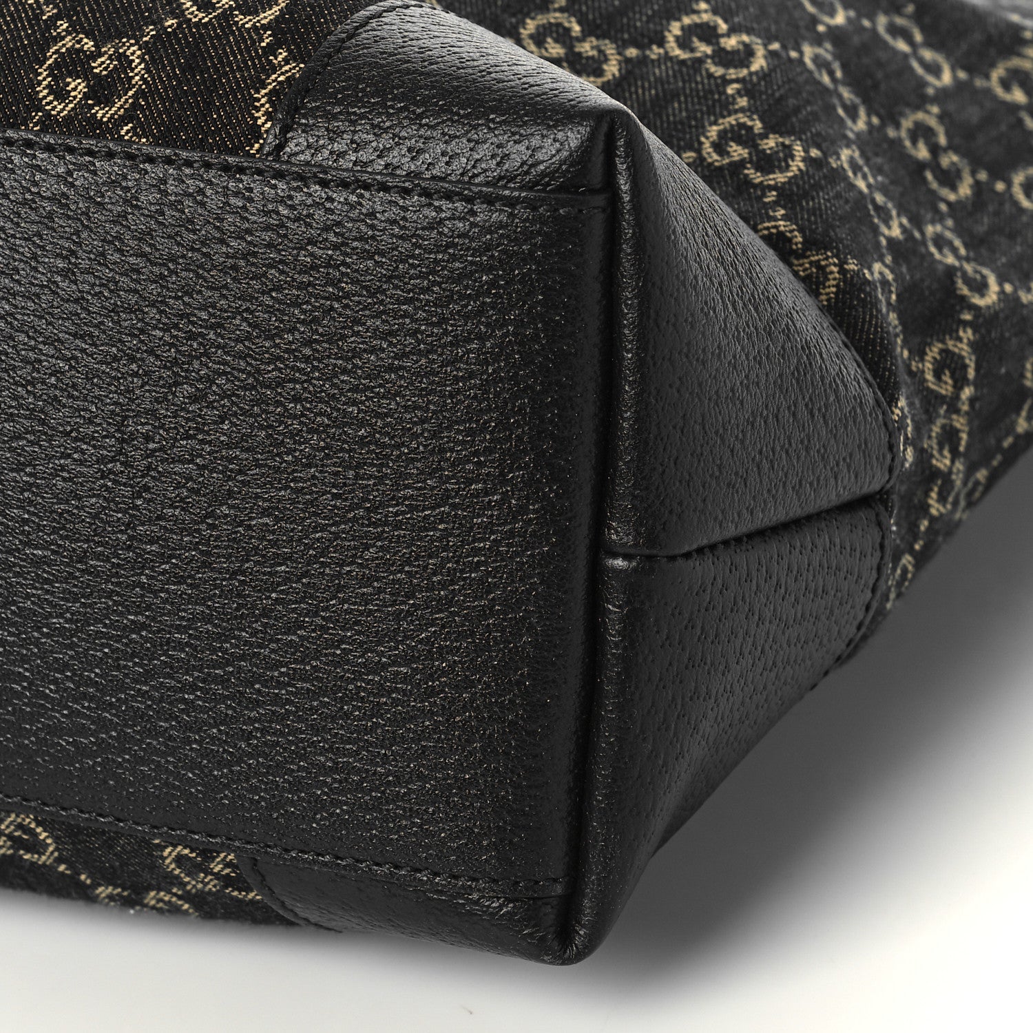 Gucci Jacquard Black Denim GG Monogram Medium Ophidia Shopping Tote Black Ivory 9 of 9