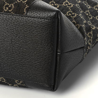 Gucci Jacquard Black Denim GG Monogram Medium Ophidia Shopping Tote Black Ivory 9 of 9