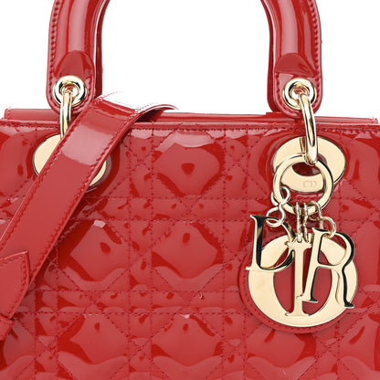 Christian Dior Patent Cannage Small Lady Dior Red 8 of 10