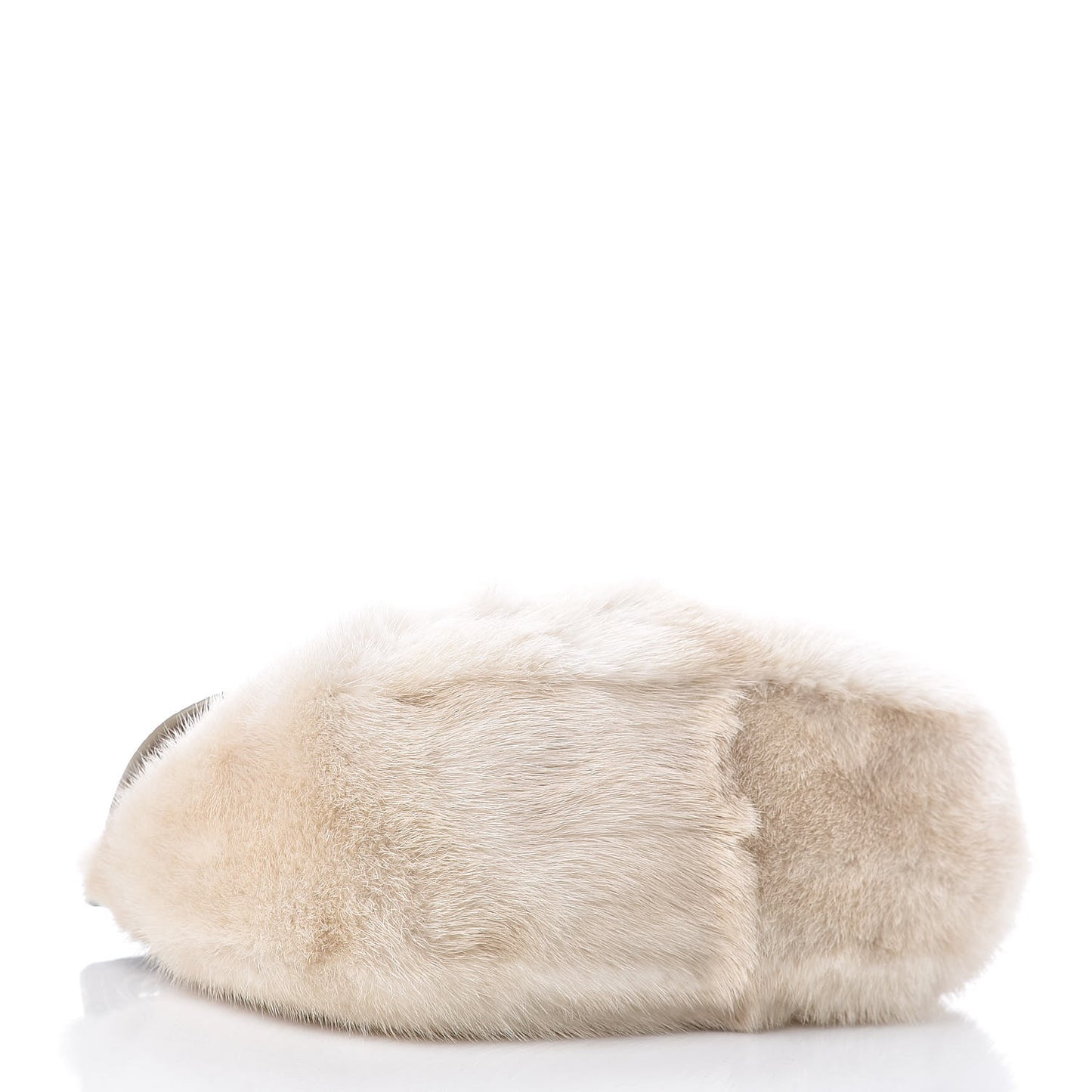 Rabbit Fur Lizard Crystal Shoulder Bag Avorio