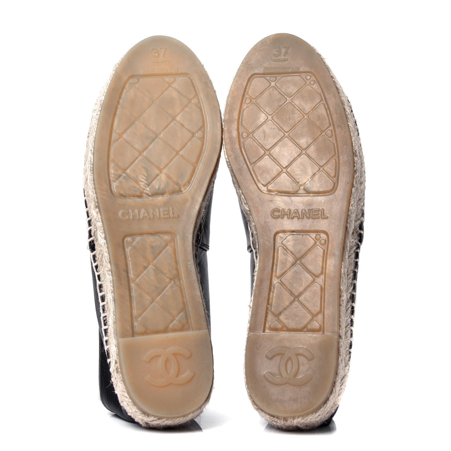 Chanel Lambskin CC Espadrilles 37 Black 5 of 6