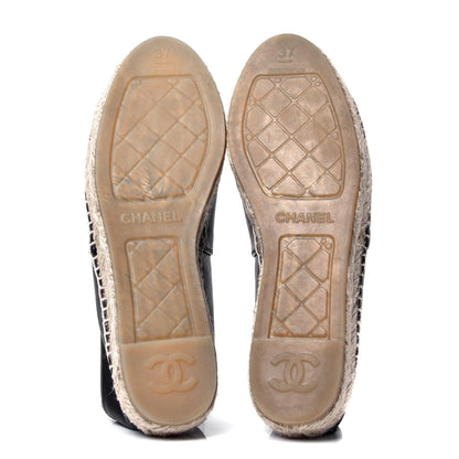 Chanel Lambskin CC Espadrilles 37 Black 5 of 6