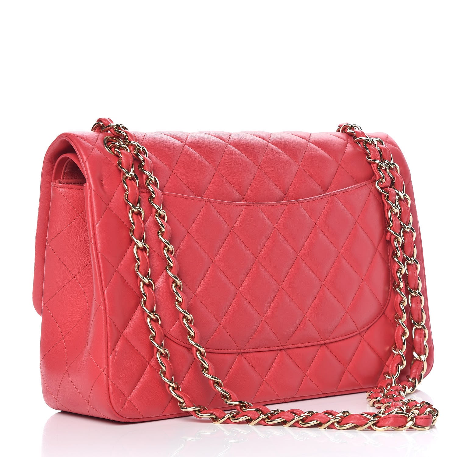 Chanel Lambskin Quilted Jumbo Double Flap Dark Pink 3 of 12