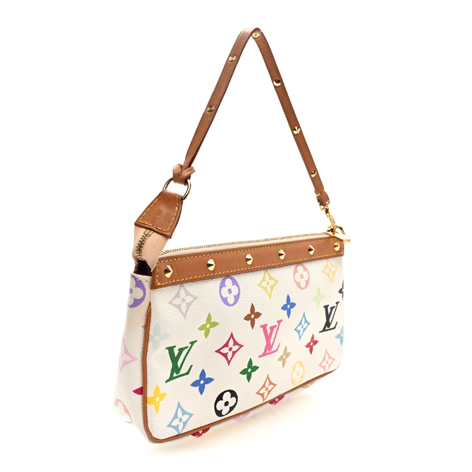 Louis Vuitton Monogram Multicolor Pochette Accessories White 3 of 9