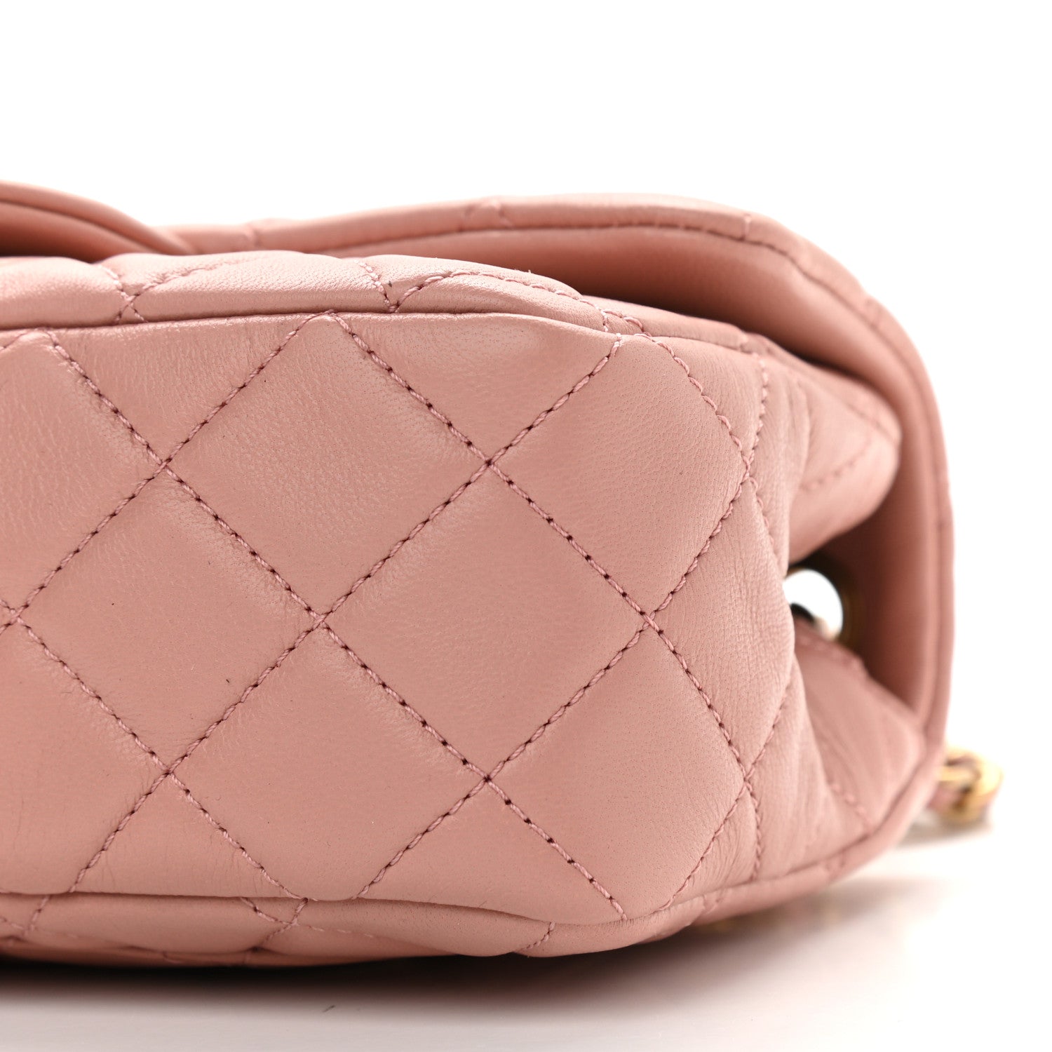 Chanel Lambskin Quilted Mini Rectangular Pearl Crush Flap Dark Pink 10 of 10