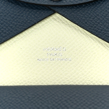 Hermes Epsom Verso Calvi Duo Card Case Bleu De Prusse Vert Fizz 6 of 9