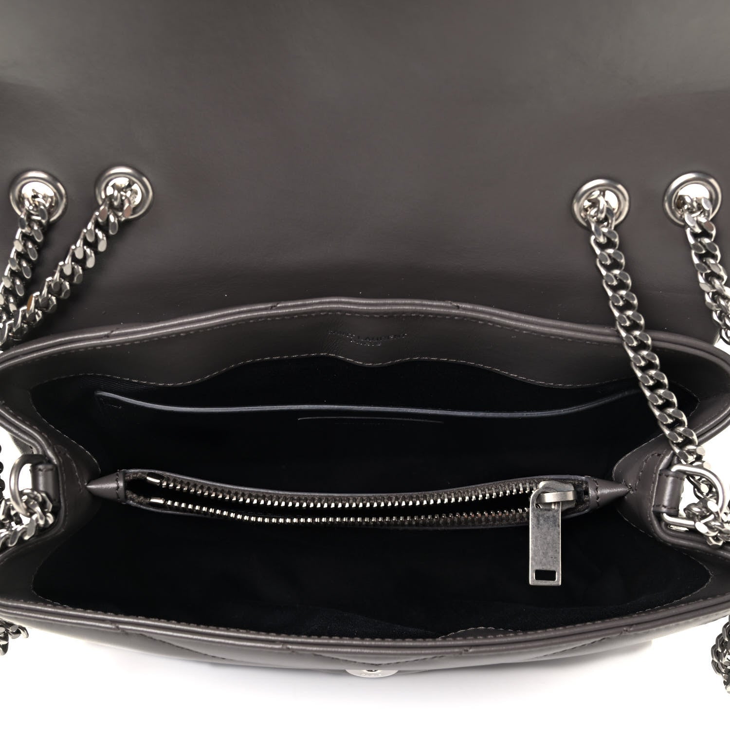 Saint Laurent Calfskin Y Quilted Monogram Small Loulou Chain Satchel Earth 4 of 4