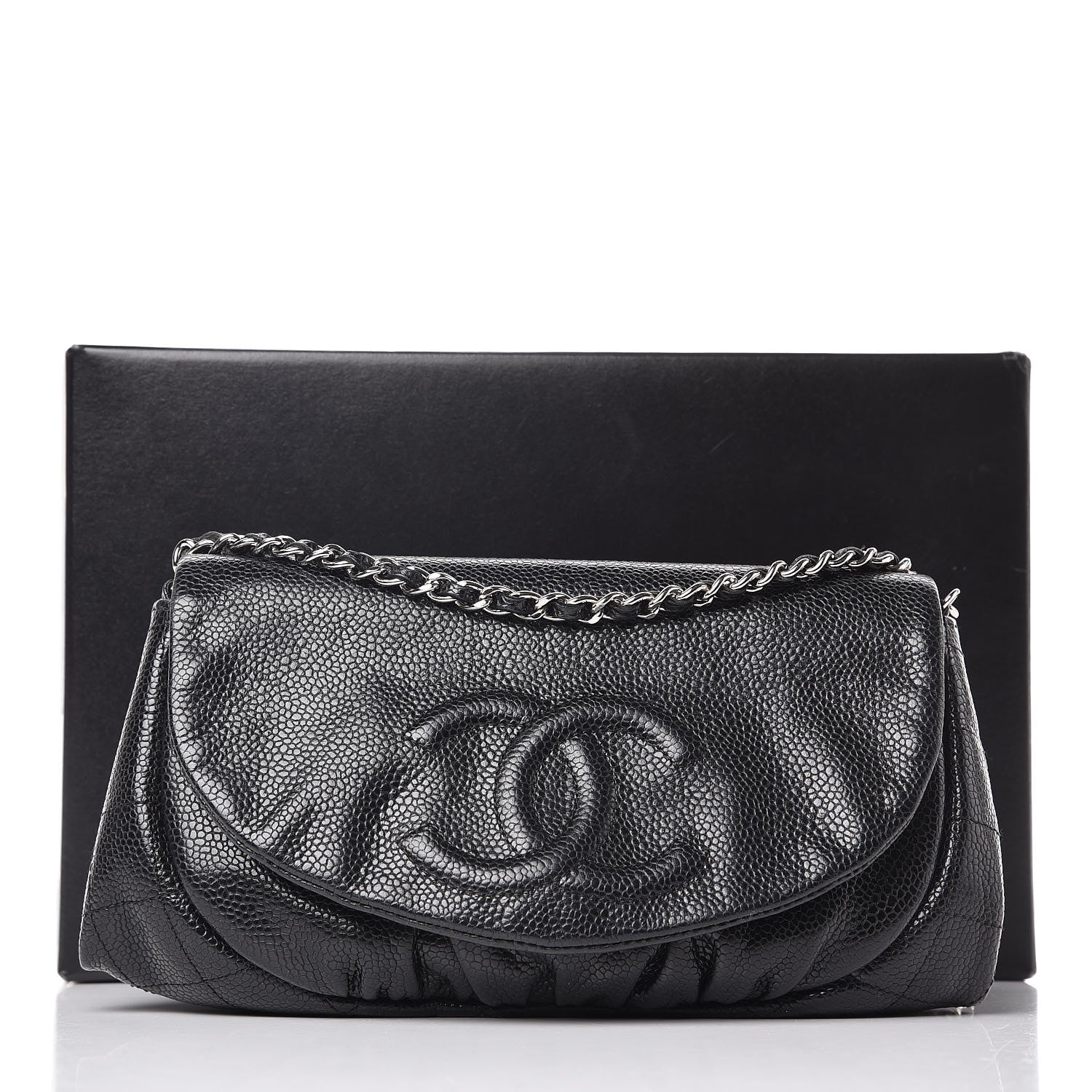 Chanel Caviar Half Moon Wallet On Chain WOC Black 9 of 9