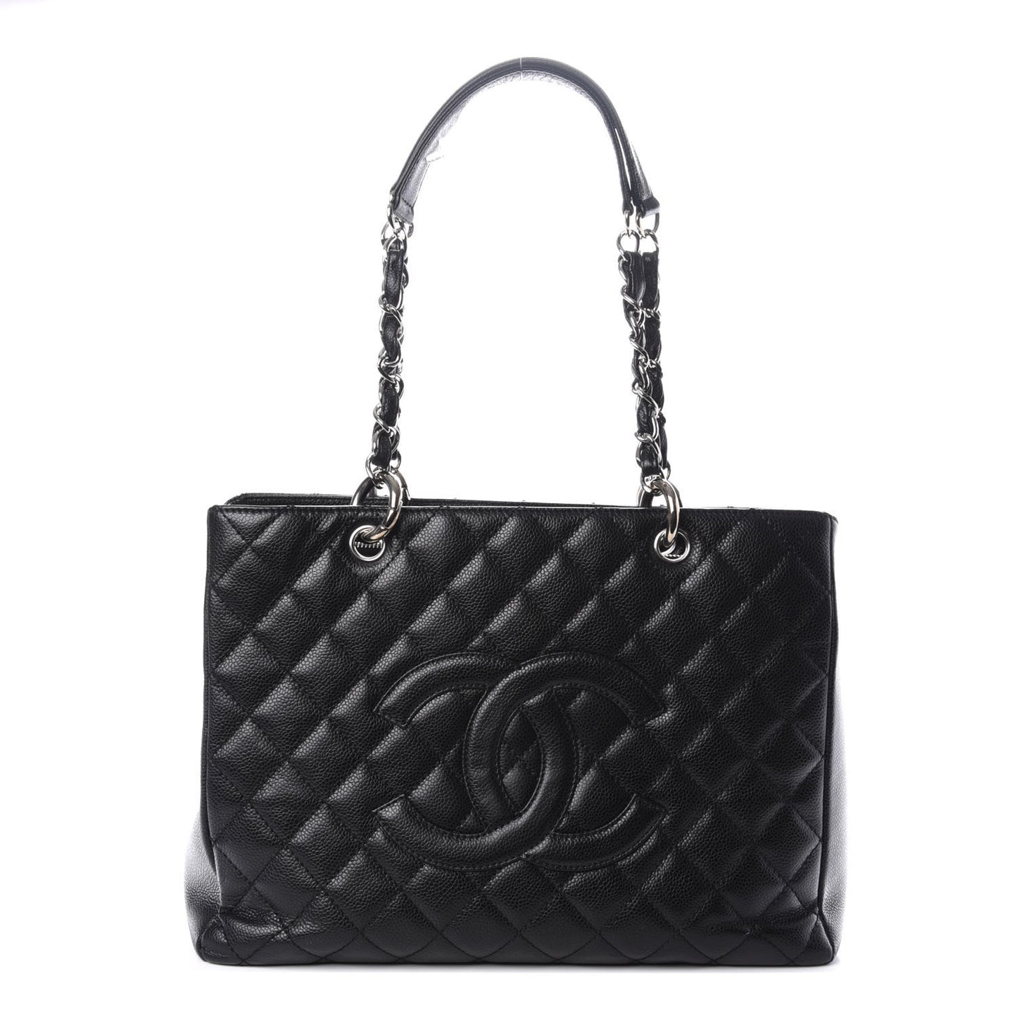 Caviar Quilted Grand Shopping Tote GST Black
