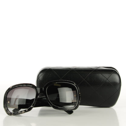 Chanel Acetate CC Lace Effect Sunglasses 5146 Black White 4 of 6
