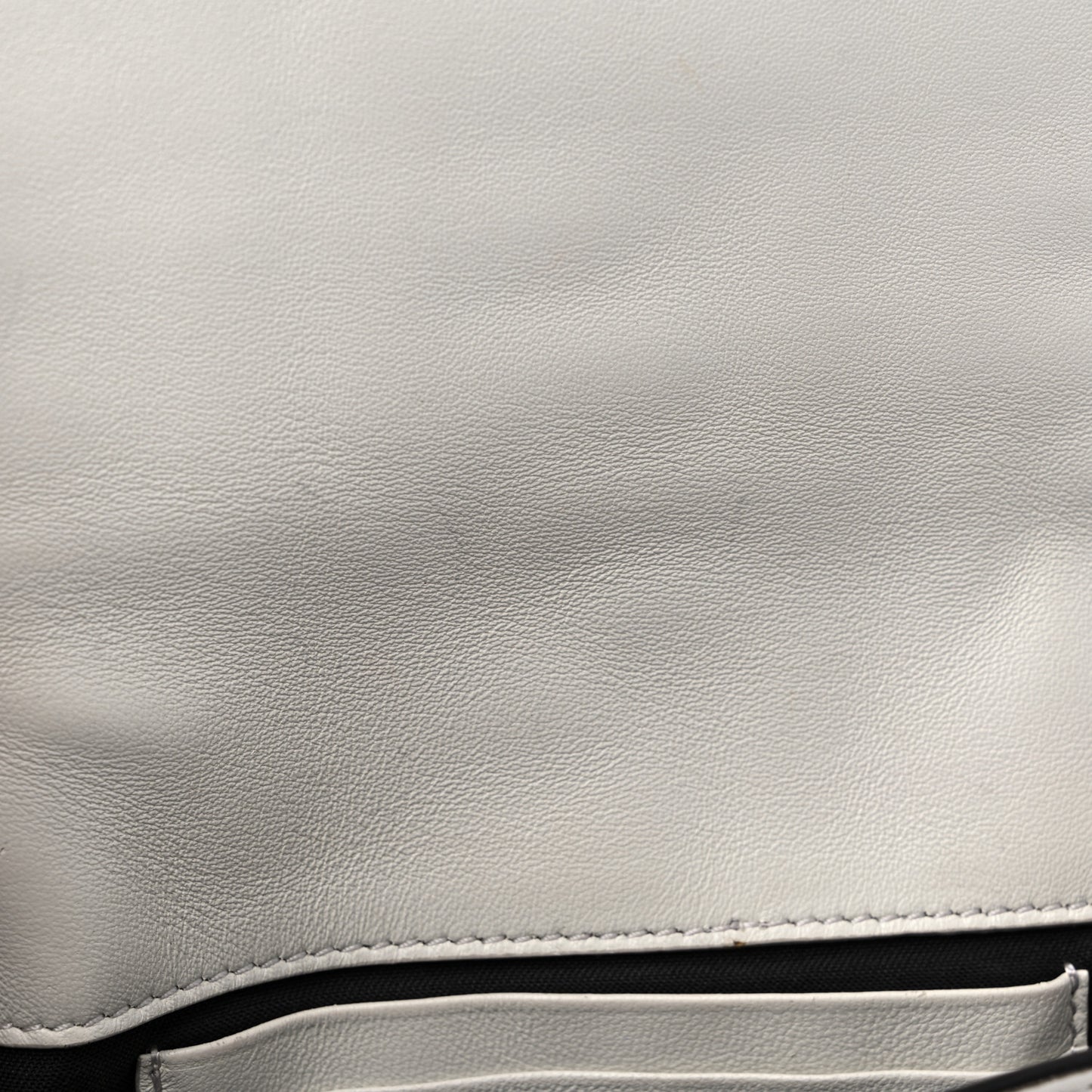 Nappa FF 1974 Embossed Mini Baguette White