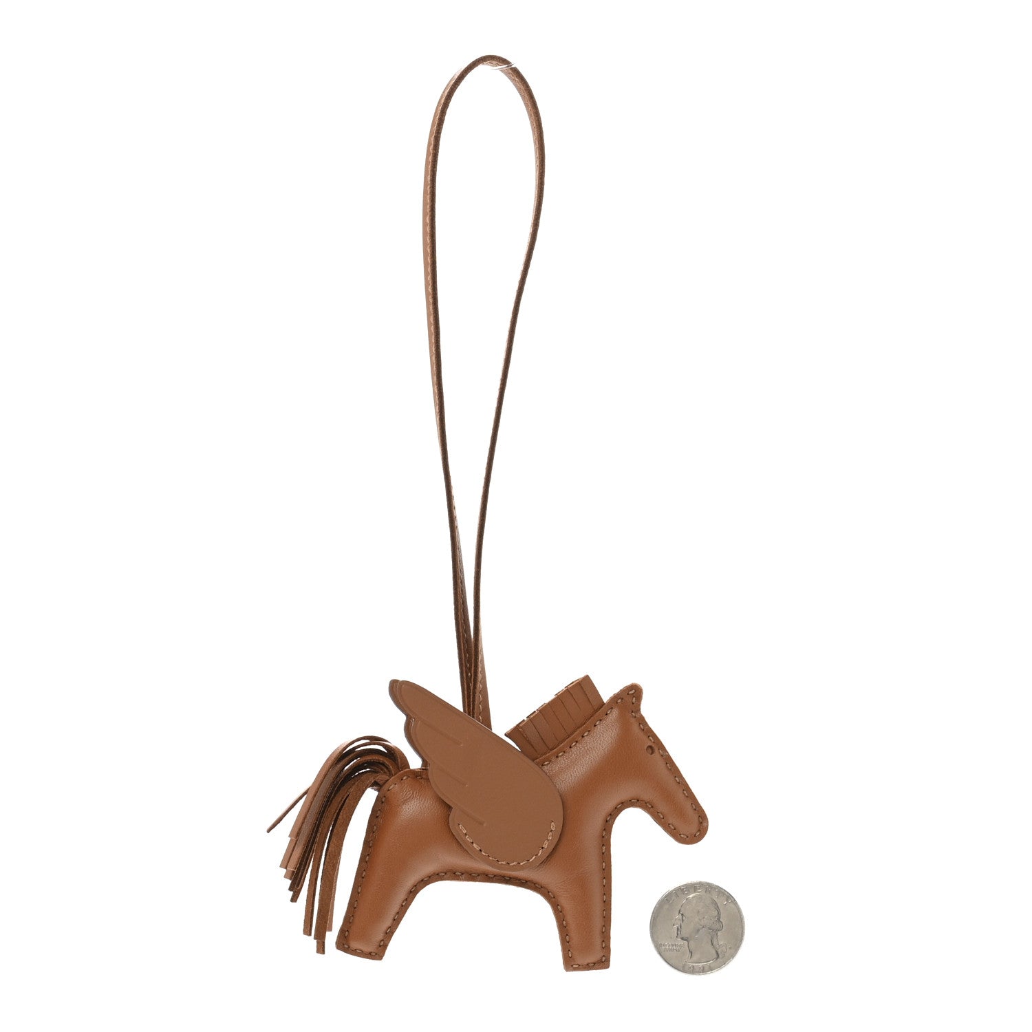 Hermes Milo Lambskin Swift Grigri Rodeo Pegase Horse Bag Charm PM Gold 2 of 6