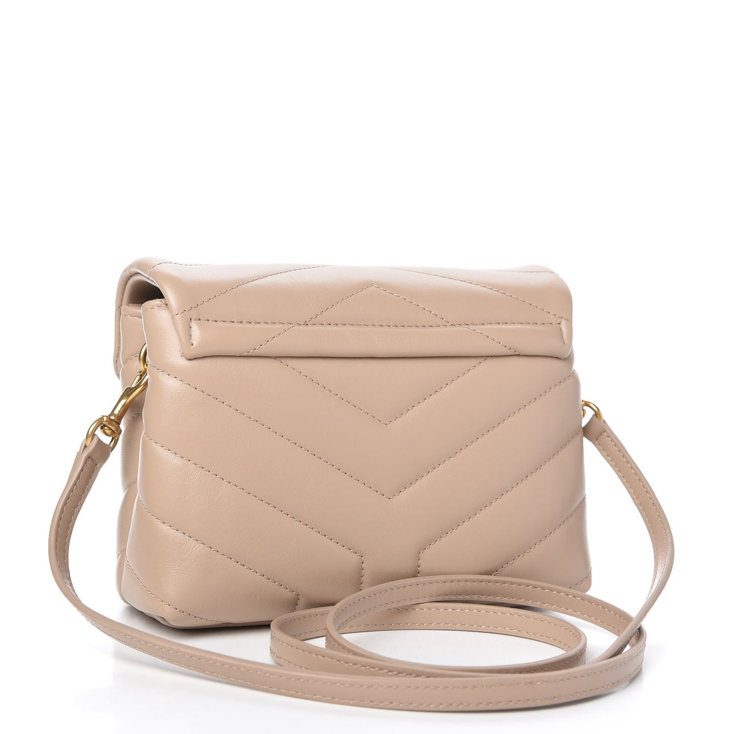 Calfskin Y Quilted Monogram Toy Loulou Crossbody Bag Dark Beige