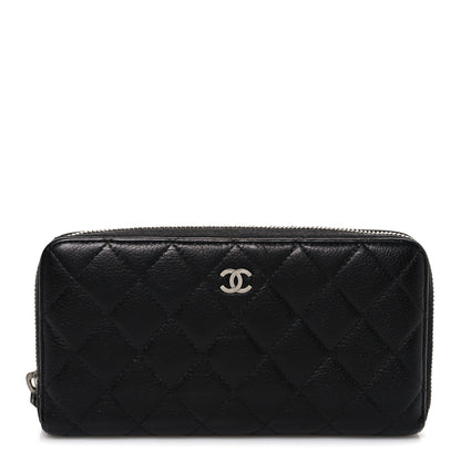 Chanel Caviar Quilted Large Gusset Zip Around Wallet Black 1 of 8