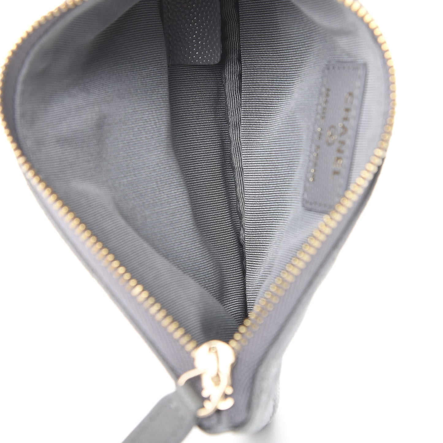 Caviar Quilted Small Cosmetic Case Grey
