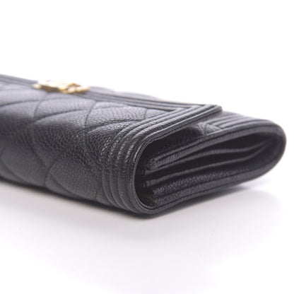 Chanel Caviar Quilted Large Boy Gusset Flap Wallet Black 12 of 12