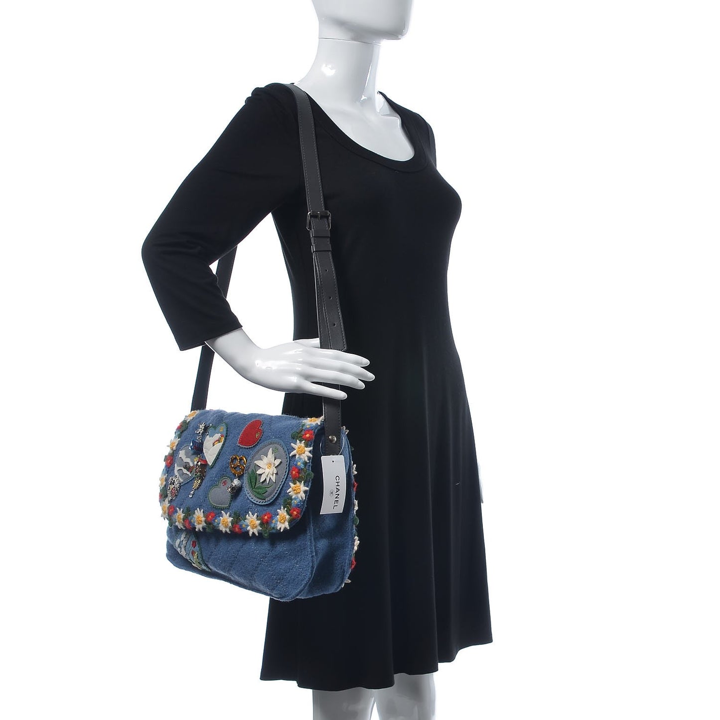 Felt Embroidered Large Crest Austrian Satchel Blue