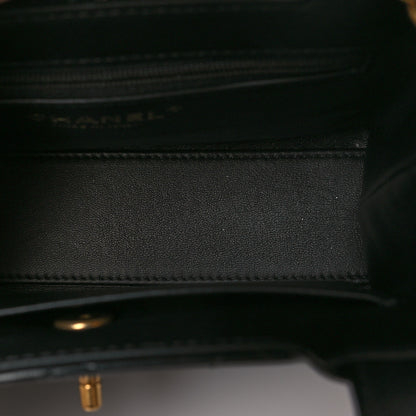 Chanel Shiny Aged Calfskin Quilted Nano Kelly Shopper Black 5 of 11