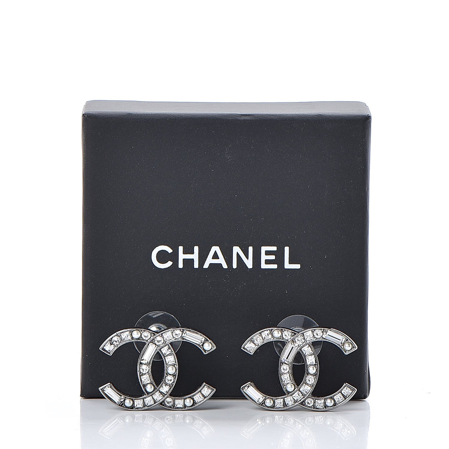 Chanel Baguette Crystal Pearl CC Bright Young Things Earrings Ruthenium 5 of 5