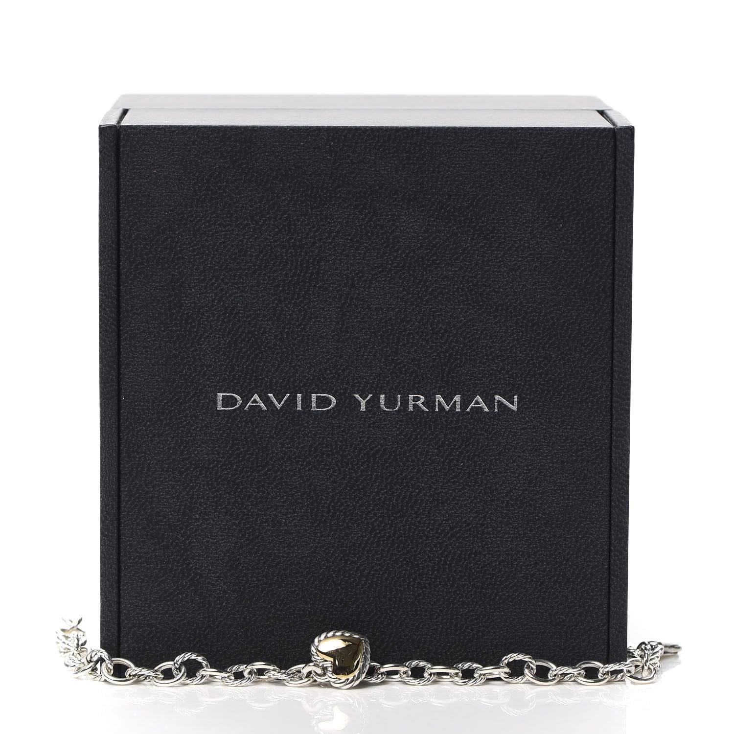 David Yurman Sterling Silver 18K Yellow Gold Cable Cookie Classic Heart Charm Bracelet 5 of 5