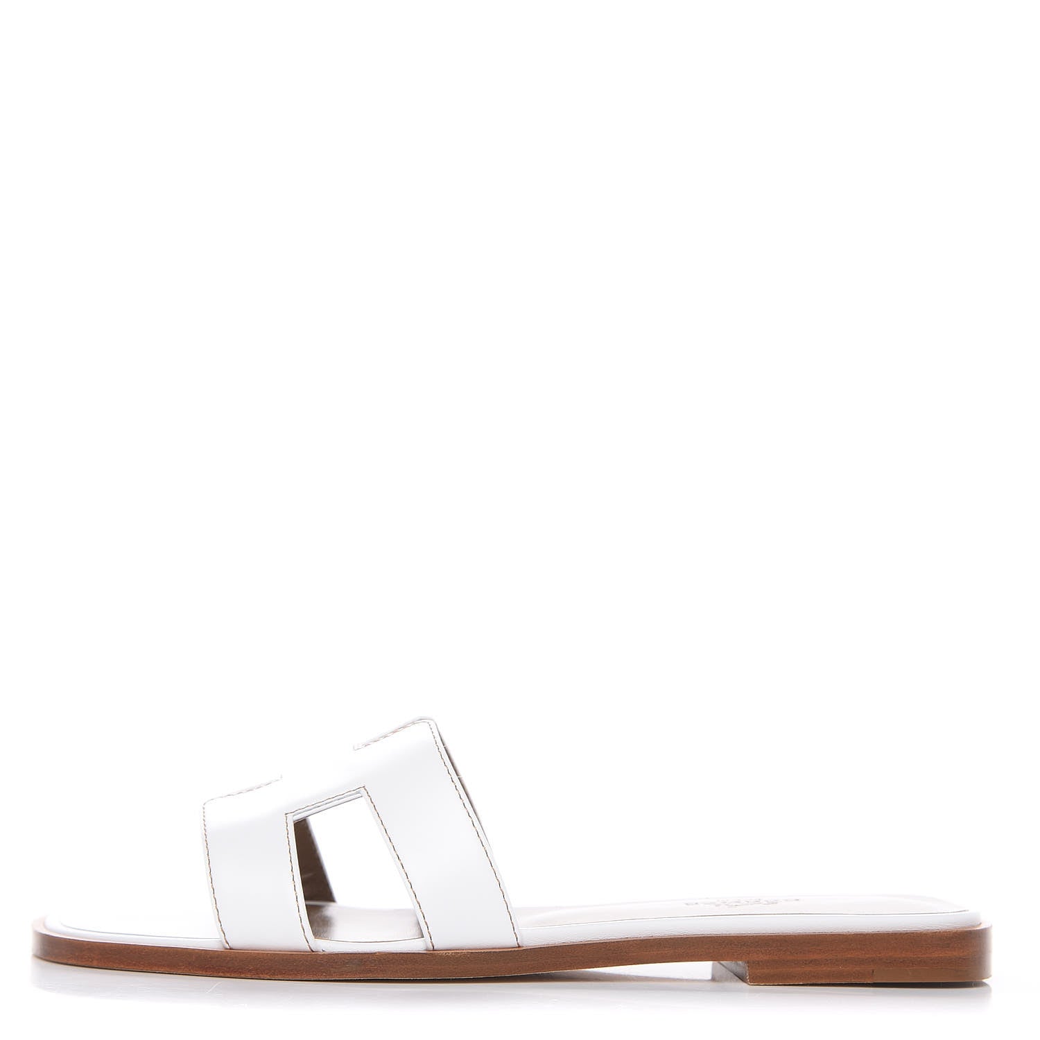 Hermes Box Calfskin Oran Sandals 36.5 White 1 of 9
