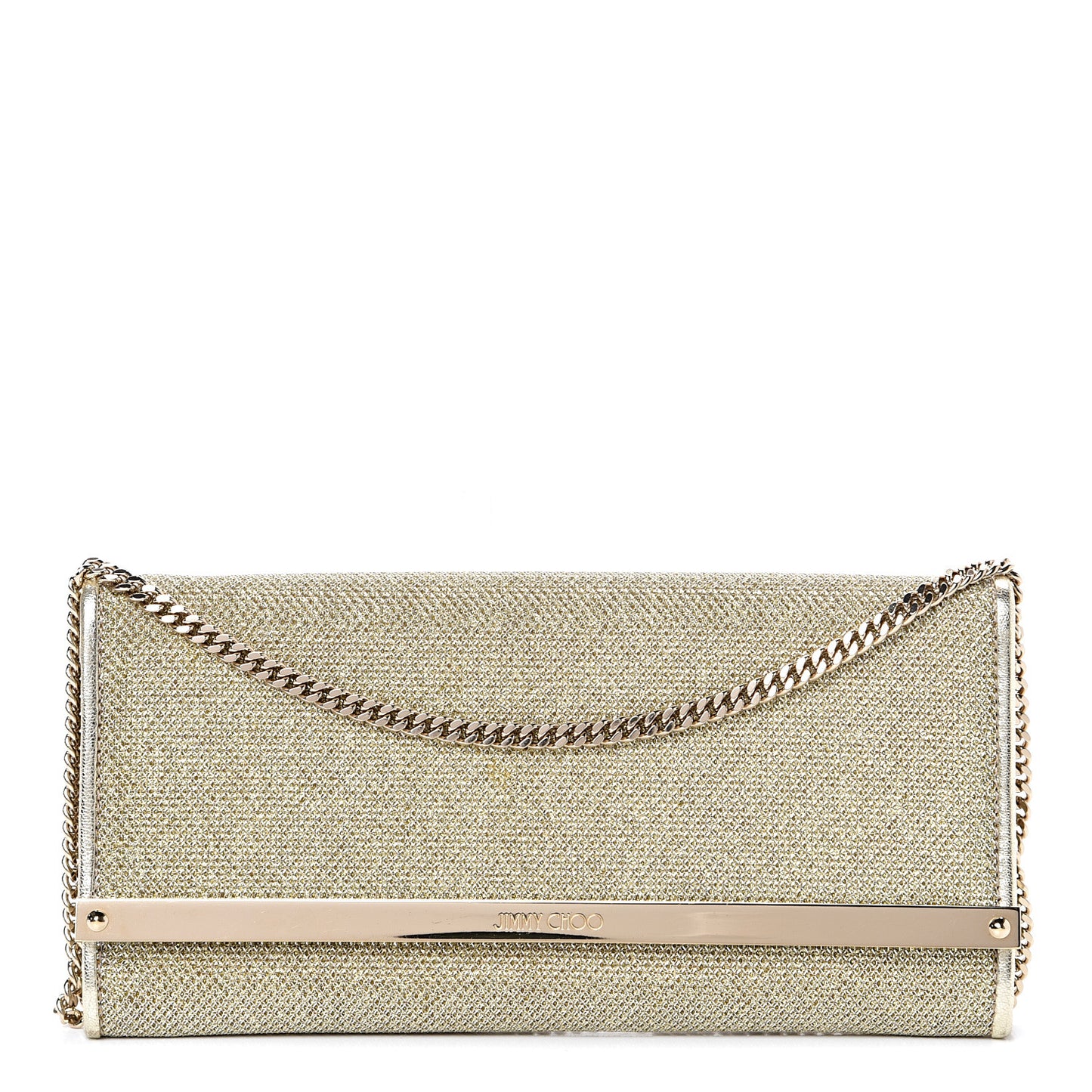 Glitter Fabric Milla Chain Wallet Champagne