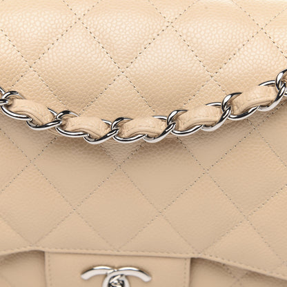 Chanel Caviar Quilted Jumbo Double Flap Beige Clair 13 of 14