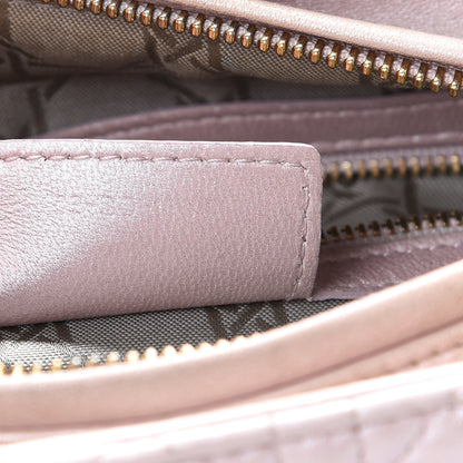 Christian Dior Pearly Lambskin Cannage Medium Lady Dior Lotus 6 of 15