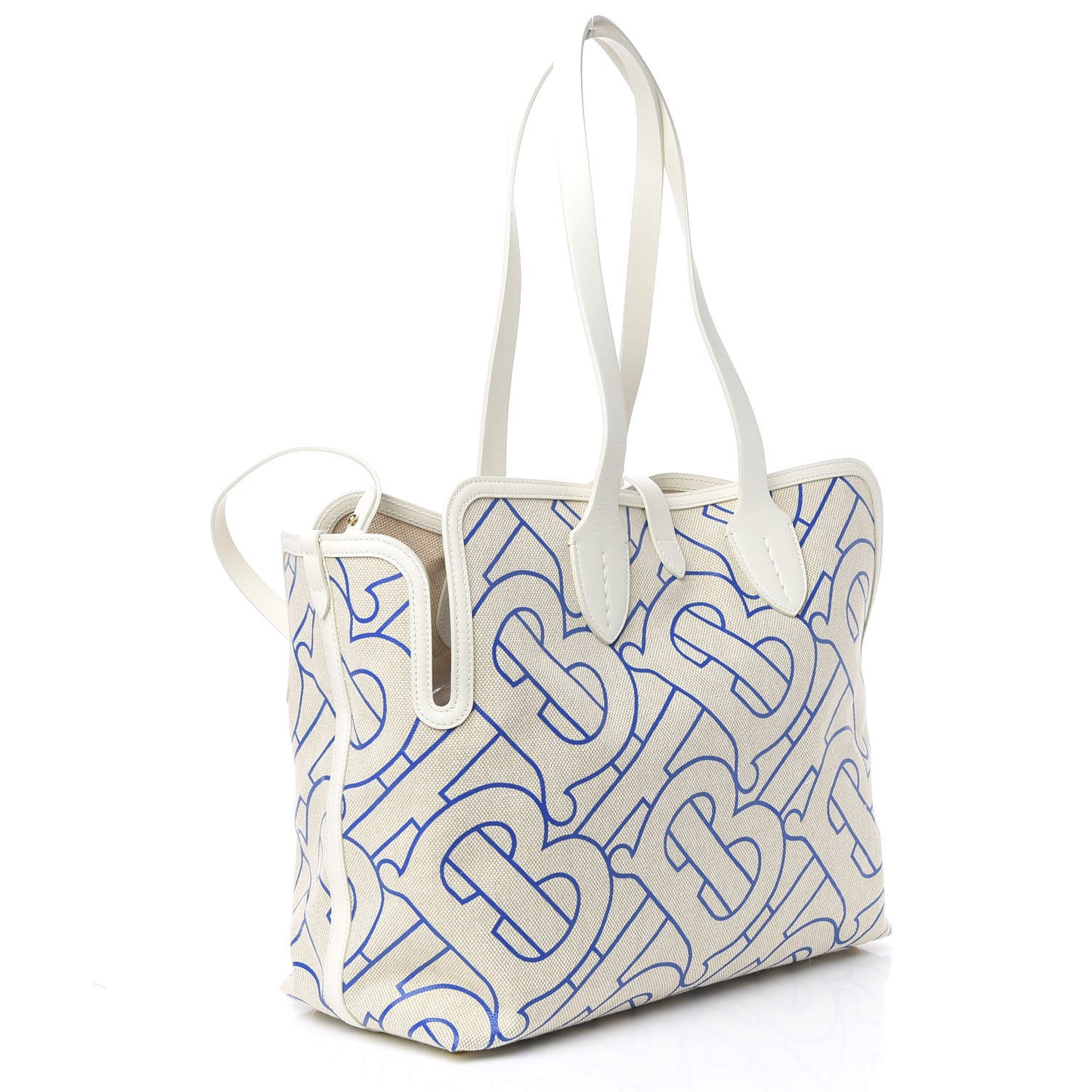 Cotton Canvas Monogram Medium Soft Belt Bag Natural Honey Blue